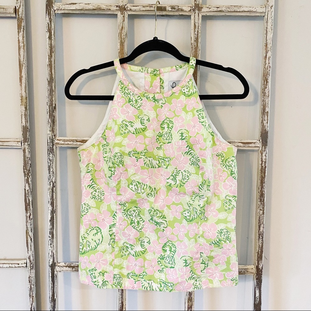 Vintage Lilly Pulitzer Tiger High Neck Tank Top